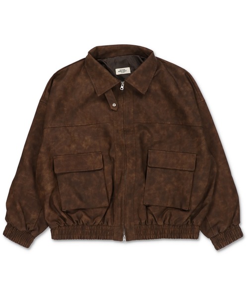 SPINNS（スピンズ）の「ヴィンテージライク合皮A-2ジャケット（ブルゾン・レディース・ブラック/ブラウン系その他・ONESIZE）」の8枚目の写真