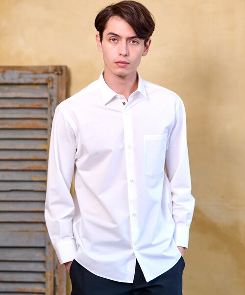 DRESSTERIOR（ドレステリア）の「46Gジャージー リラックスシャツ（シャツ/ブラウス・メンズ・ホワイト/サックスブルー・90/91/92/94）」の2枚目の写真