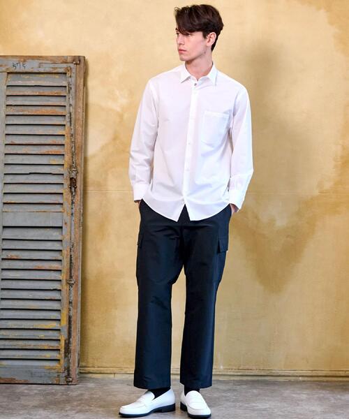 DRESSTERIOR（ドレステリア）の「46Gジャージー リラックスシャツ（シャツ/ブラウス・メンズ・ホワイト/サックスブルー・90/91/92/94）」の3枚目の写真