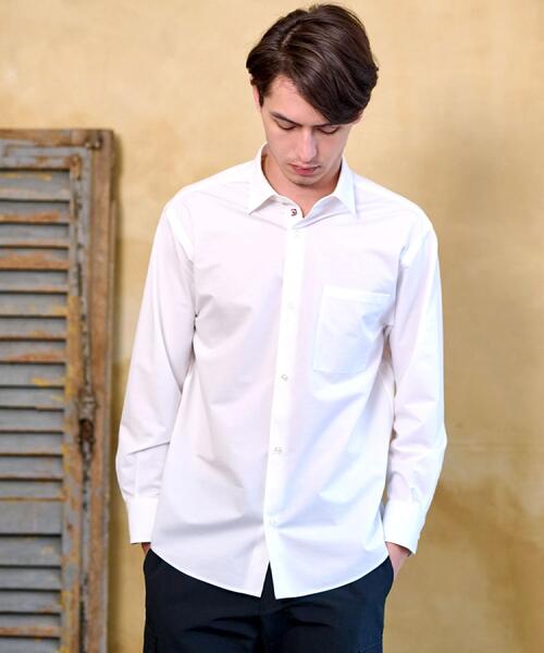 DRESSTERIOR（ドレステリア）の「46Gジャージー リラックスシャツ（シャツ/ブラウス・メンズ・ホワイト/サックスブルー・90/91/92/94）」の6枚目の写真