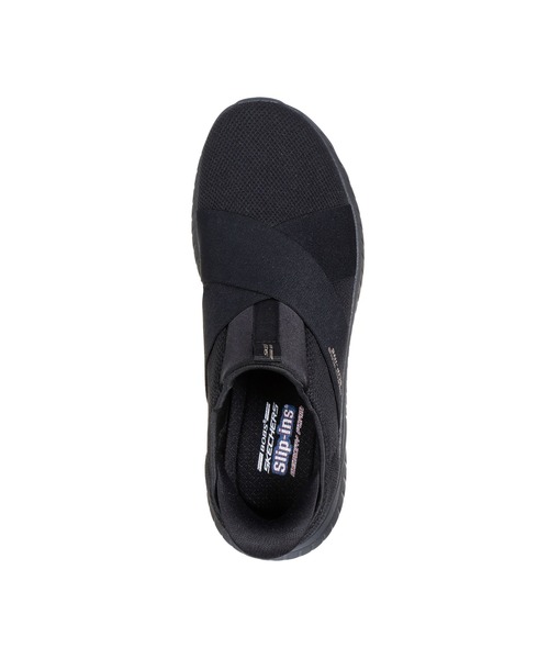 SKECHERS(スケッチャーズ)の「SKECHERS HANDS FREE SLIP-INS BOBS SQUAD CHAOS-YOUR MOMENT / スケッチャーズ ハンズフリースリップインズ ボブス スクワッド カオス ユア モーメント(スリッポン・レディース・ブラック×ブラック/グレー/ピンク・24.5cm/23cm/23.5cm/24cm/25cm/22.5cm)」の4枚目の写真