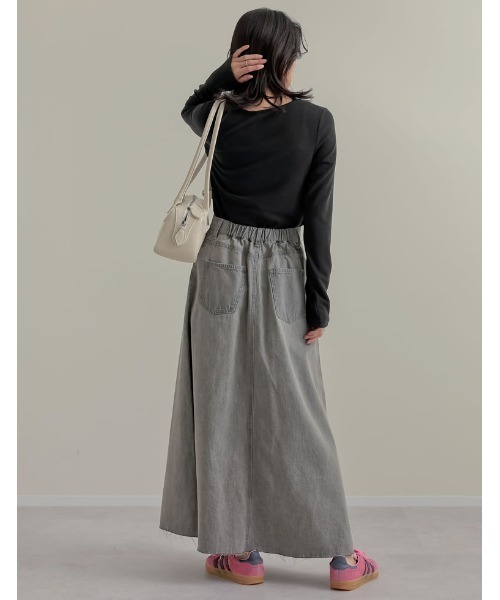 Re:EDIT（リエディ）の「[2025SS COLLECTION][低身長/高身長サイズ有]コットンデニムAライン切り替えスカート（デニムスカート・レディース・グレー/ブルー/ブルー系その他・SHORT/MEDIUM/TALL/LARGE）」の13枚目の写真