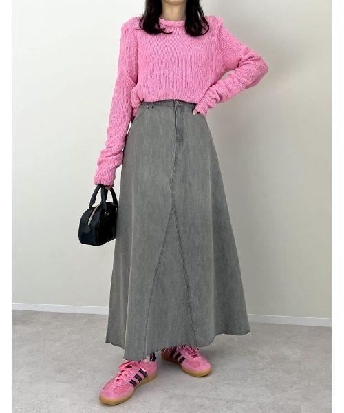 Re:EDIT（リエディ）の「[2025SS COLLECTION][低身長/高身長サイズ有]コットンデニムAライン切り替えスカート（デニムスカート・レディース・グレー/ブルー/ブルー系その他・SHORT/MEDIUM/TALL/LARGE）」の10枚目の写真