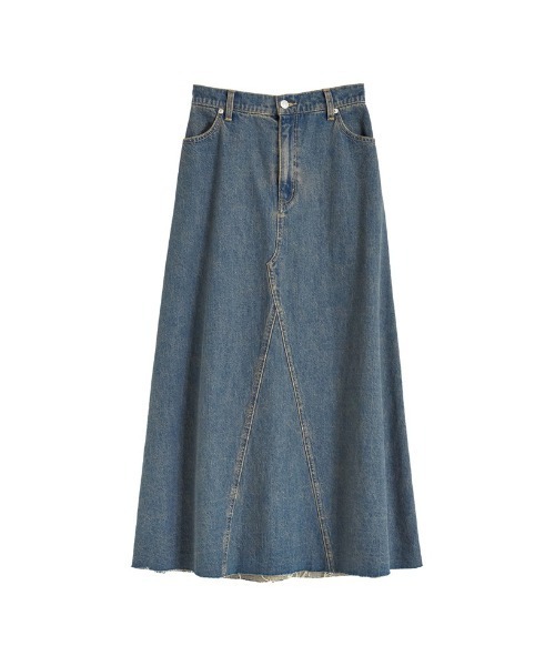 Re:EDIT（リエディ）の「[2025SS COLLECTION][低身長/高身長サイズ有]コットンデニムAライン切り替えスカート（デニムスカート・レディース・グレー/ブルー/ブルー系その他・SHORT/MEDIUM/TALL/LARGE）」の6枚目の写真