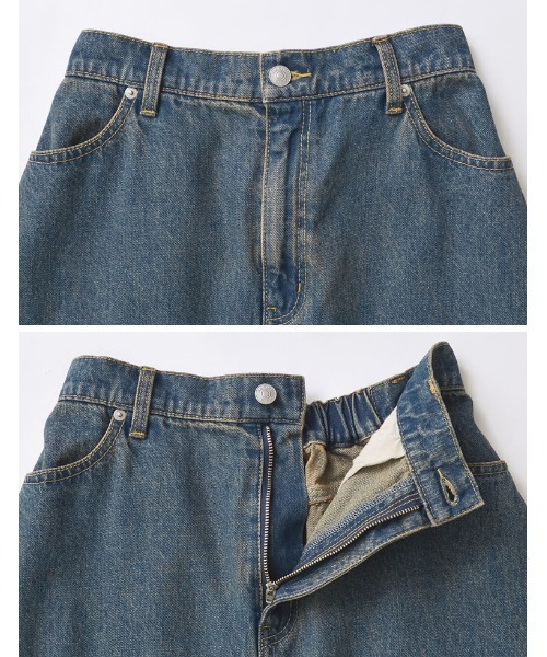 Re:EDIT（リエディ）の「[2025SS COLLECTION][低身長/高身長サイズ有]コットンデニムAライン切り替えスカート（デニムスカート・レディース・グレー/ブルー/ブルー系その他・SHORT/MEDIUM/TALL/LARGE）」の9枚目の写真
