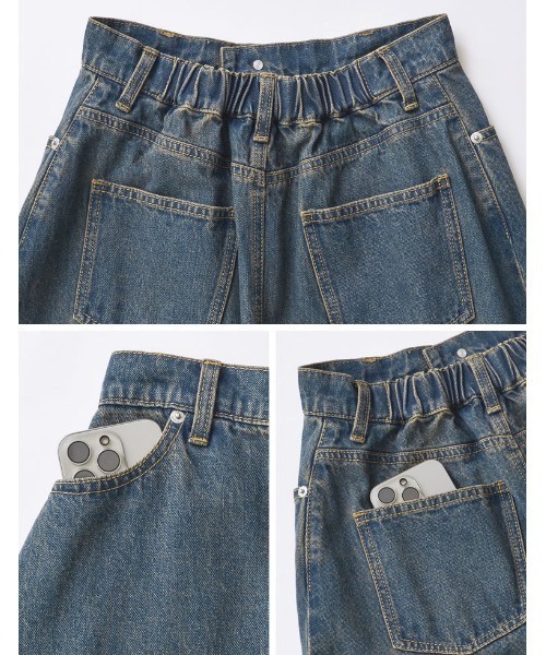 Re:EDIT（リエディ）の「[2025SS COLLECTION][低身長/高身長サイズ有]コットンデニムAライン切り替えスカート（デニムスカート・レディース・グレー/ブルー/ブルー系その他・SHORT/MEDIUM/TALL/LARGE）」の8枚目の写真