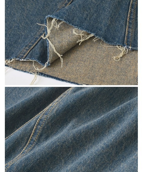 Re:EDIT（リエディ）の「[2025SS COLLECTION][低身長/高身長サイズ有]コットンデニムAライン切り替えスカート（デニムスカート・レディース・グレー/ブルー/ブルー系その他・SHORT/MEDIUM/TALL/LARGE）」の7枚目の写真