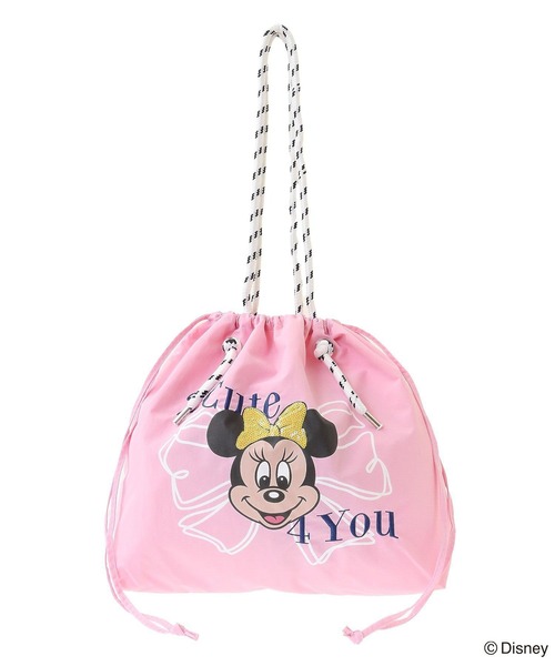 Disney(ディズニー)の「ミッキー&フレンズ/刺繍巾着トート(トートバッグ・レディース・ライトピンク・FREE)」の3枚目の写真