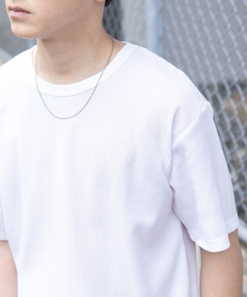 NAVY（ネイビー）の「NAVY ワッフルクルーTシャツ（Tシャツ/カットソー・メンズ・ホワイト/ネイビー系/杢グレー/カーキ/ブラック・XXL/XL/L/M/S）」の11枚目の写真