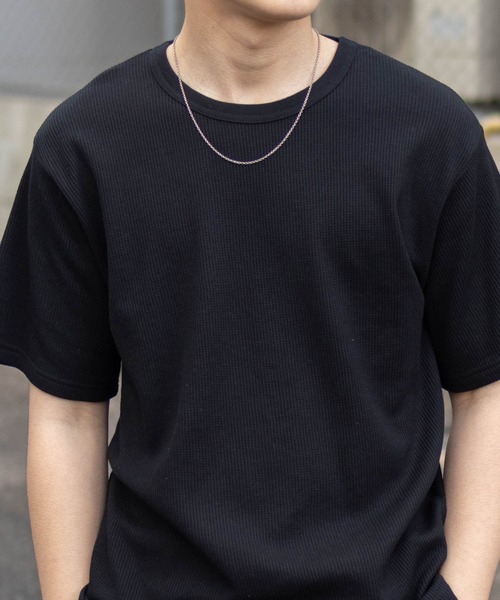 NAVY（ネイビー）の「NAVY ワッフルクルーTシャツ（Tシャツ/カットソー・メンズ・ホワイト/ネイビー系/杢グレー/カーキ/ブラック・XXL/XL/L/M/S）」の16枚目の写真