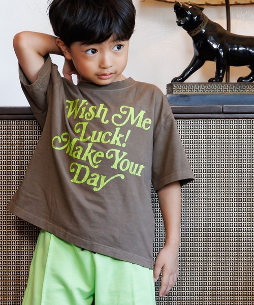 MAKE YOUR DAY（メイクユアデイ）の「ビンテージロゴ半袖Tシャツ■80～140cm（Tシャツ/カットソー・キッズ・ブラウン/グリーン/ネイビー・80/90/100/110/120/130/140）」の2枚目の写真