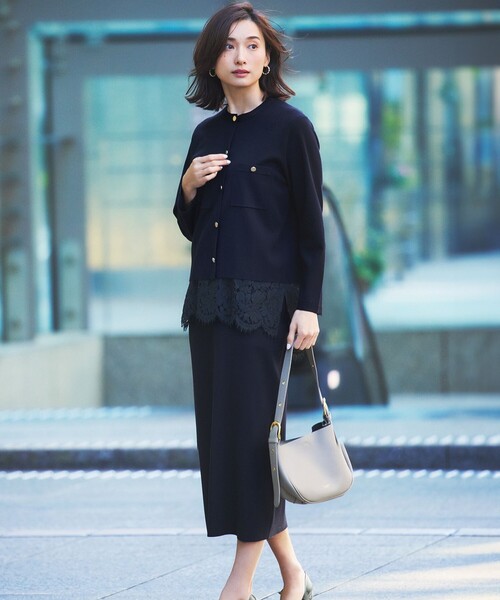 セール】【洗える】コンフォートストレッチ ニット カーディガン