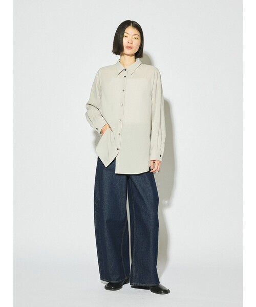 MIDIUMISOLID(ミディウミソリッド)の「MIDIUMISOLID for Ladies バレルレッグワイドデニム(デニムパンツ・レディース・ネイビー/ホワイト・36/38)」の13枚目の写真