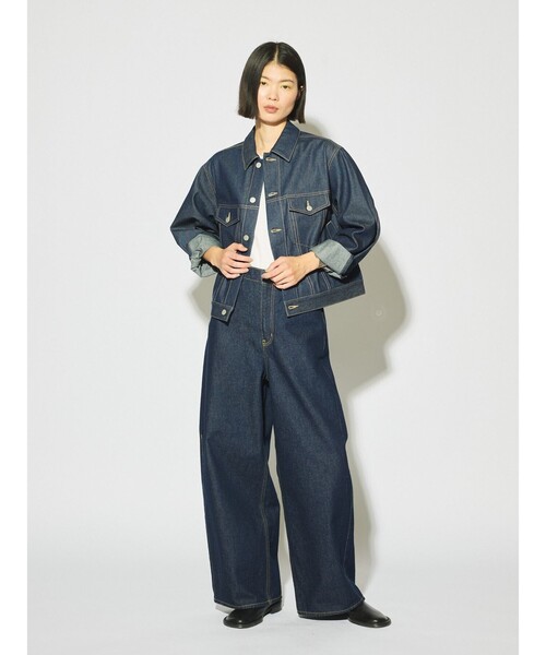！！ぽー！！☆新品未使用品☆【ミディウミソリッド】ワイドデニムパンツ♪ セール】MIDIUMISOLID for Ladies バレルレッグワイドデニム