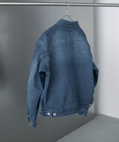 JOURNAL STANDARD（ジャーナルスタンダード）の「パネルドデニム バギートラッカー（デニムジャケット・メンズ・ブラック/コバルトブルー・LARGE/MEDIUM/SMALL）」の14枚目の写真