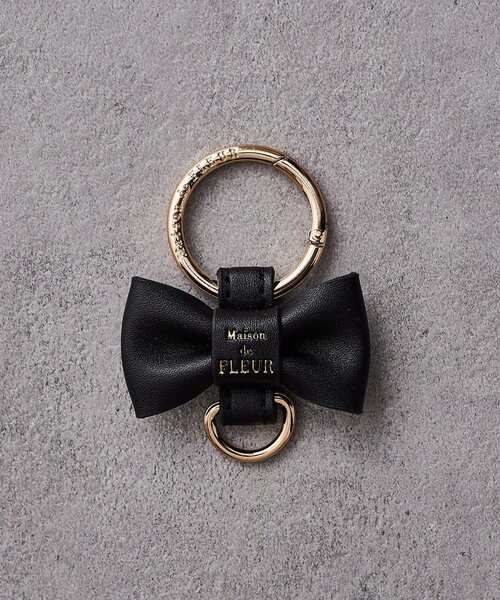 Maison de FLEUR（メゾンドフルール）の「リボンキーリング（チャーム・レディース・アイボリー/ピンク/ブラック・FREE）」の2枚目の写真