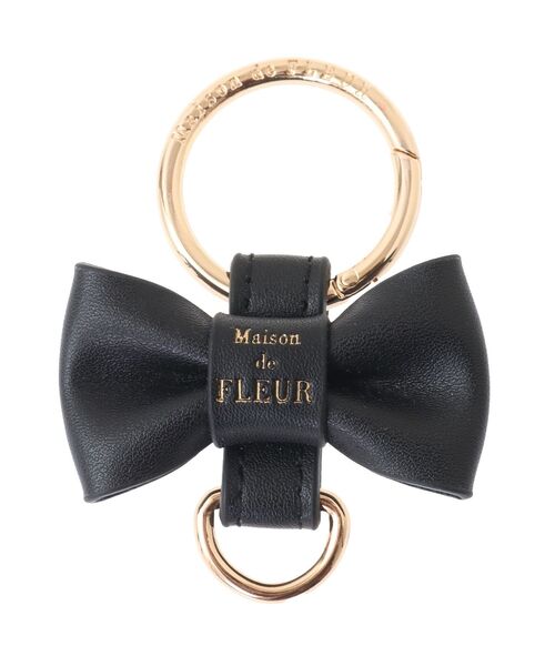 Maison de FLEUR（メゾンドフルール）の「リボンキーリング（チャーム・レディース・アイボリー/ピンク/ブラック・FREE）」の6枚目の写真