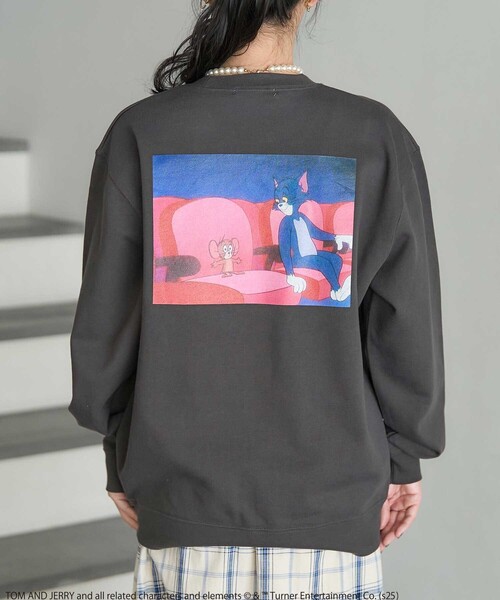 FREAK'S STORE(フリークスストア)の「Tom and Jerry /バックフォトプリントスウェット(スウェット・レディース・オフホワイト/チャコール/イエロー・フリ-)」の19枚目の写真