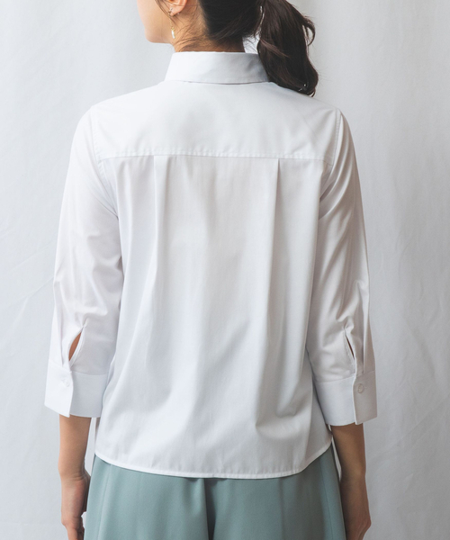 NARACAMICIE（ナラカミーチェ）の「【NARACAMICIE】オックスフォード七分袖シャツ（シャツ/ブラウス・レディース・ブルー/ホワイト/ピンク/グリーン・S/M/XL/L）」の11枚目の写真
