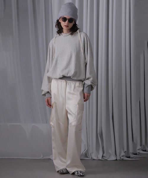 ROSE BUD（ローズバッド）の「(CREOLME)フーデッドダメージスウェット（パーカー・レディース・ブラック/グレー・ONE SIZE）」の11枚目の写真