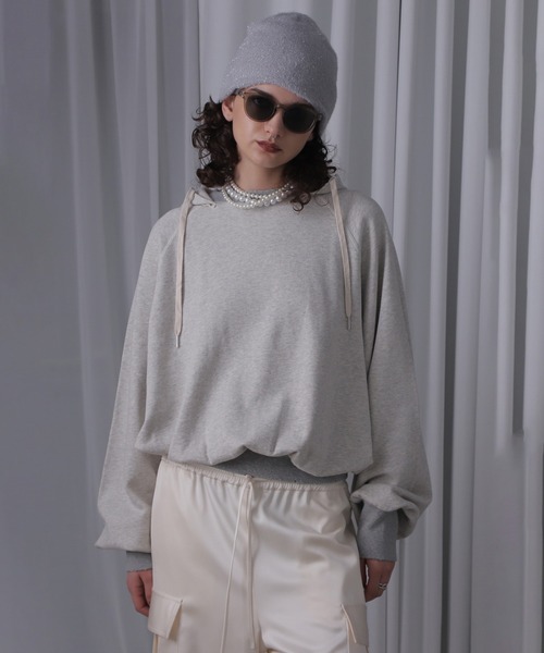 ROSE BUD（ローズバッド）の「(CREOLME)フーデッドダメージスウェット（パーカー・レディース・ブラック/グレー・ONE SIZE）」の14枚目の写真