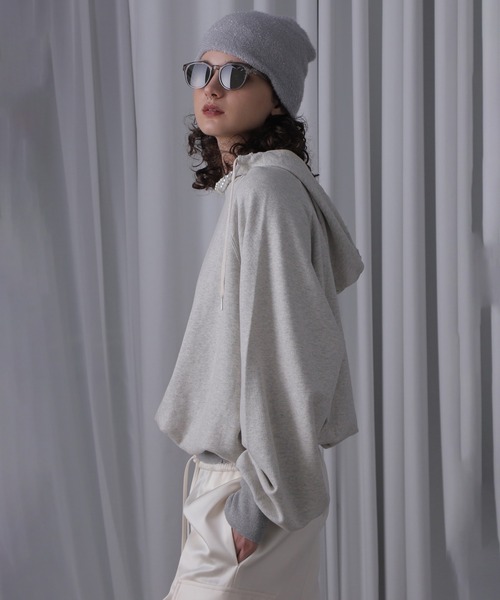 ROSE BUD（ローズバッド）の「(CREOLME)フーデッドダメージスウェット（パーカー・レディース・ブラック/グレー・ONE SIZE）」の15枚目の写真