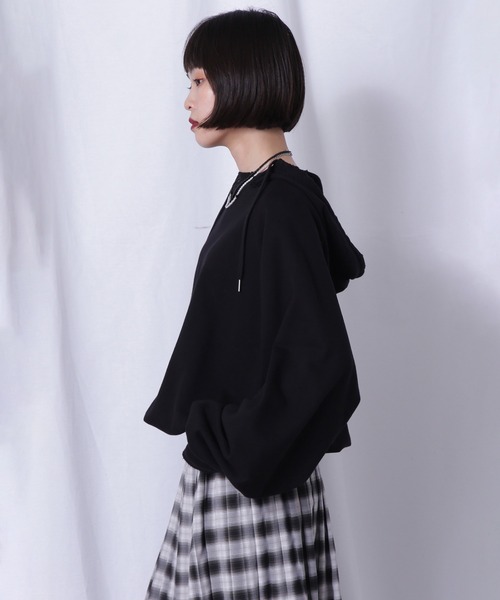 ROSE BUD（ローズバッド）の「(CREOLME)フーデッドダメージスウェット（パーカー・レディース・ブラック/グレー・ONE SIZE）」の8枚目の写真