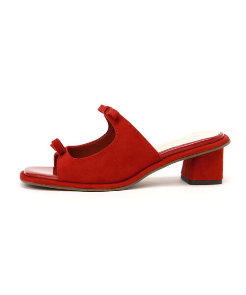 NATURAL BEAUTY BASIC（ナチュラルビューティーベーシック）の「◇ダブルリボンミュール（サンダル・レディース・ダークブラウン/ワイン・MEDIUM/LARGE/SMALL）」の5枚目の写真