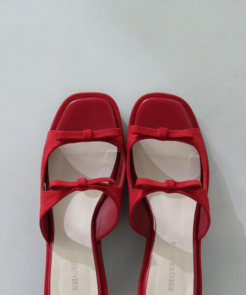 NATURAL BEAUTY BASIC（ナチュラルビューティーベーシック）の「◇ダブルリボンミュール（サンダル・レディース・ダークブラウン/ワイン・MEDIUM/LARGE/SMALL）」の2枚目の写真