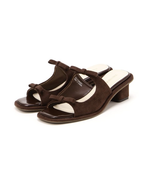 NATURAL BEAUTY BASIC（ナチュラルビューティーベーシック）の「◇ダブルリボンミュール（サンダル・レディース・ダークブラウン/ワイン・MEDIUM/LARGE/SMALL）」の12枚目の写真