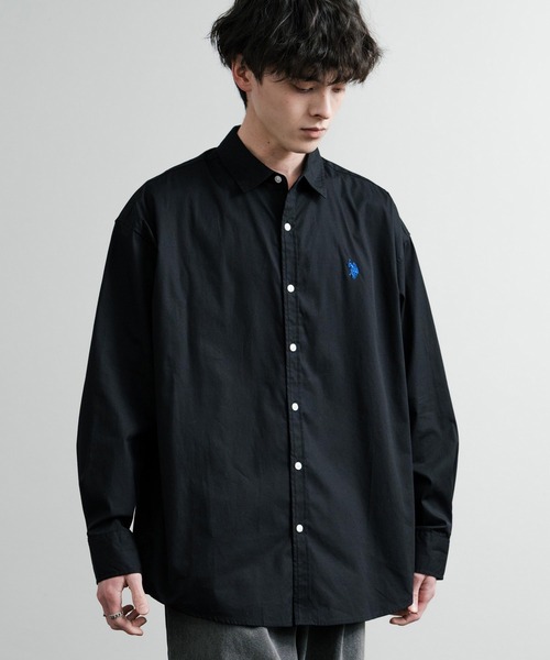 U.S. POLO ASSN.(ユーエスポロアッスン)の「U.S. POLO ASSN. ユーエスポロアッスン オーバーサイズ 無地 ストライプ チェック柄 ワンポイントロゴ刺繍 長袖レギュラーカラーブロードシャツ(シャツ/ブラウス・メンズ・ホワイト/アイボリー/ネイビー/ライトブルー/サックスブルー/ブラック・L/M/LL)」の16枚目の写真