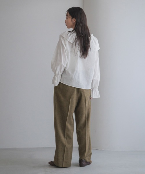 【こう商店】モケモケ セール】アシメフリルギャザーブラウス 288147（シャツ/ブラウス