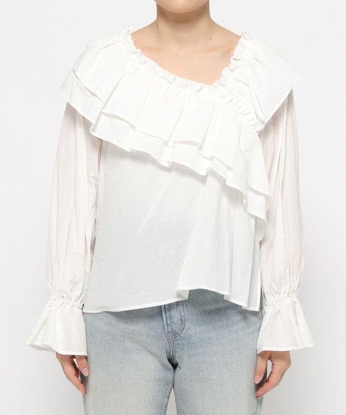 セール】アシメフリルギャザーブラウス 288147（シャツ/ブラウス