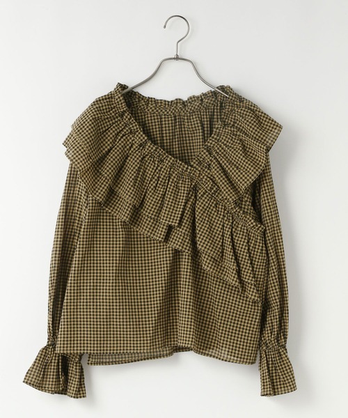 marimiru122ページ セール】アシメフリルギャザーブラウス 288147（シャツ/ブラウス