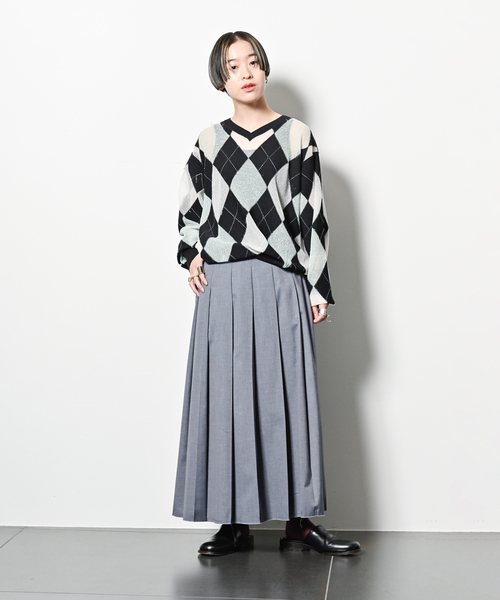 MASU(エムエーエスユー)の「MASU REVERSED ARGYLE SWEATER M25K6KN003:ニット(ニット/セーター・レディース・ブラック・48)」の4枚目の写真