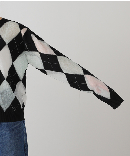 MASU(エムエーエスユー)の「MASU REVERSED ARGYLE SWEATER M25K6KN003:ニット(ニット/セーター・レディース・ブラック・48)」の9枚目の写真