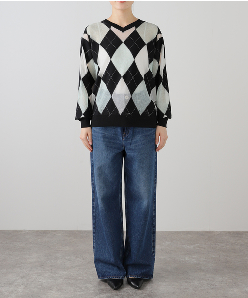 MASU(エムエーエスユー)の「MASU REVERSED ARGYLE SWEATER M25K6KN003:ニット(ニット/セーター・レディース・ブラック・48)」の15枚目の写真