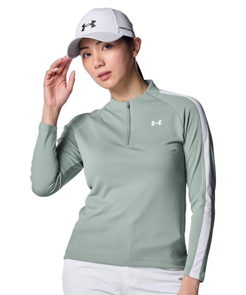 UNDER ARMOUR(アンダーアーマー)の「UAアーマードライ 1/4ジップ シャツ(ゴルフ/レディース)(Tシャツ/カットソー・レディース・カーキ系・M/L/XL/S)」の1枚目の写真