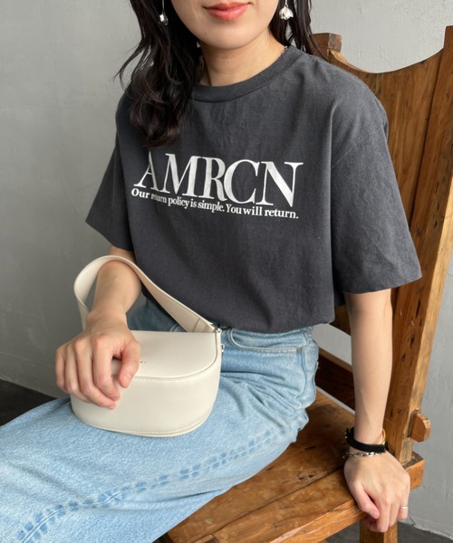 AmericanaJeansfactoryバックプリントTシャツ セール】【FUDGE 7月号掲載】[Americana×JEANS FACTORY