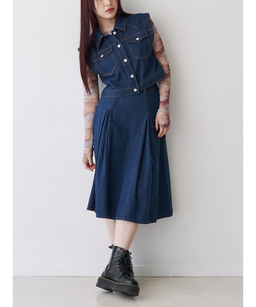 VIVIENNE TAM フレアスカート S 日本製☆ヴィヴィアンタム/VIVIENNE TAM☆春夏/膝丈/フレアスカート