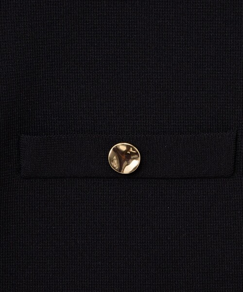 NOLLEY’S（ノーリーズ）の「《セットアップ対応》《手洗い可能》ミラノリブ半袖ジャケット（ノーカラージャケット・レディース・ブラック/ホワイト系その他5・38）」の21枚目の写真