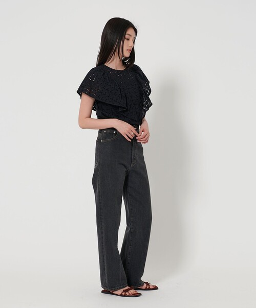 EMMEL REFINES(エメルリファインズ)の「<EMMEL REFINES>EM フリル レース ブラウス(シャツ/ブラウス・レディース・ブラック/ホワイト/ケリーグリーン・FREE)」の12枚目の写真