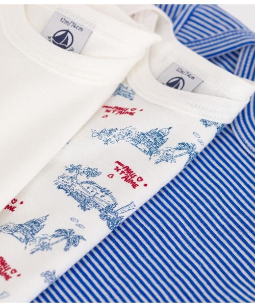 PETIT BATEAU(プチバトー)の「半袖ボディ3枚組(ロンパース・キッズ・その他1・6MONTH/12MONTH/18MONTH/24MONTH)」の3枚目の写真