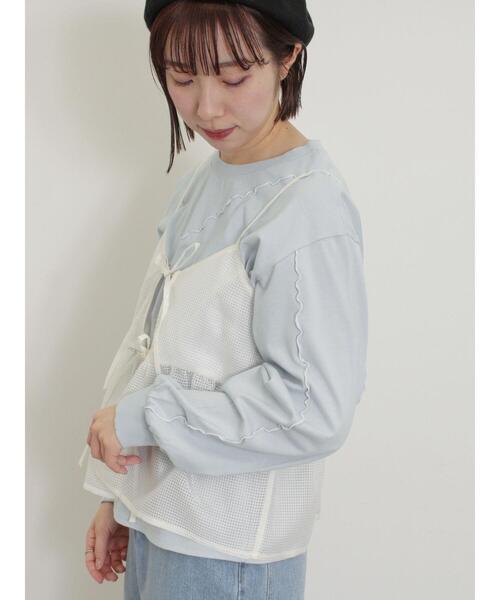 Samansa Mos2（サマンサ モスモス）の「メローインナーSETシアービスチェ（シャツ/ブラウス・レディース・ブラック/カーキ/オフホワイト/モカ・F）」の2枚目の写真