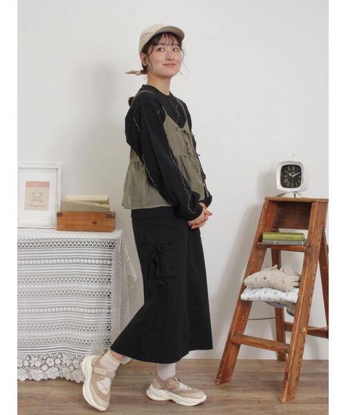 Samansa Mos2（サマンサ モスモス）の「メローインナーSETシアービスチェ（シャツ/ブラウス・レディース・ブラック/カーキ/オフホワイト/モカ・F）」の6枚目の写真