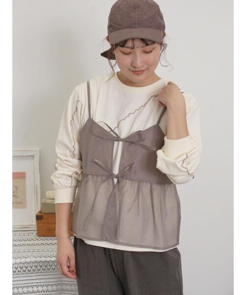 Samansa Mos2（サマンサ モスモス）の「メローインナーSETシアービスチェ（シャツ/ブラウス・レディース・ブラック/カーキ/オフホワイト/モカ・F）」の9枚目の写真