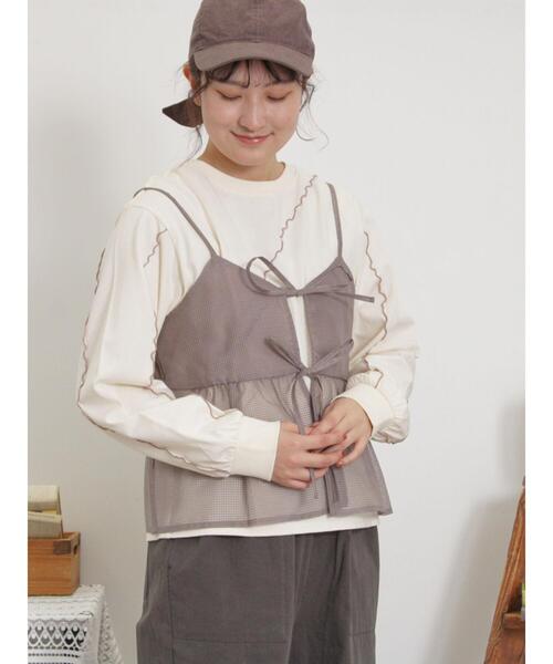 Samansa Mos2（サマンサ モスモス）の「メローインナーSETシアービスチェ（シャツ/ブラウス・レディース・ブラック/カーキ/オフホワイト/モカ・F）」の10枚目の写真