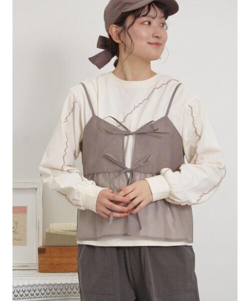 Samansa Mos2（サマンサ モスモス）の「メローインナーSETシアービスチェ（シャツ/ブラウス・レディース・ブラック/カーキ/オフホワイト/モカ・F）」の12枚目の写真