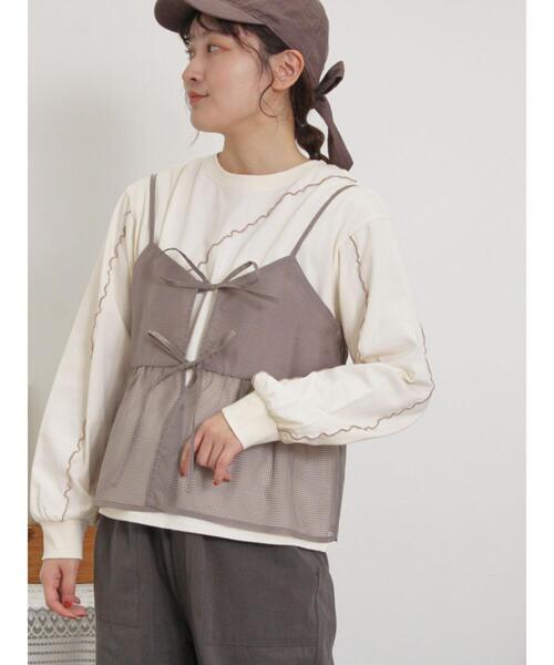 Samansa Mos2（サマンサ モスモス）の「メローインナーSETシアービスチェ（シャツ/ブラウス・レディース・ブラック/カーキ/オフホワイト/モカ・F）」の14枚目の写真