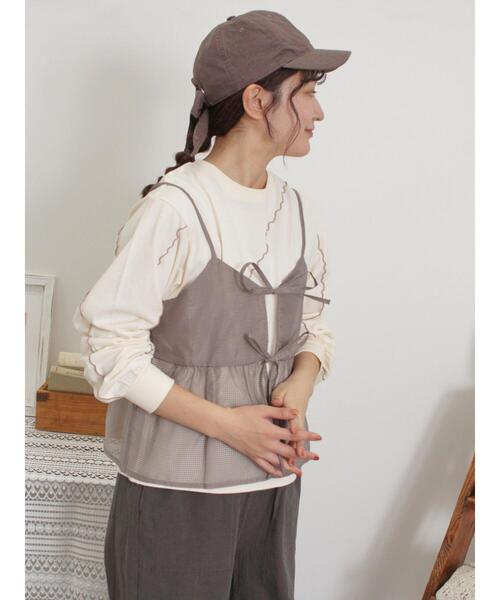 Samansa Mos2（サマンサ モスモス）の「メローインナーSETシアービスチェ（シャツ/ブラウス・レディース・ブラック/カーキ/オフホワイト/モカ・F）」の16枚目の写真